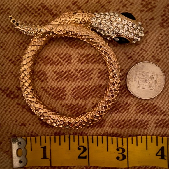 Vintage Gold Snake Necklace Charm - Picture 6 of 6